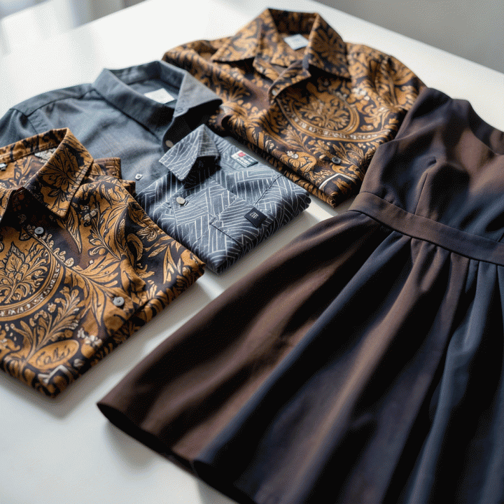 Penataan produk fashion Indonesia yang detail dan estetik untuk foto katalog e-commerce.