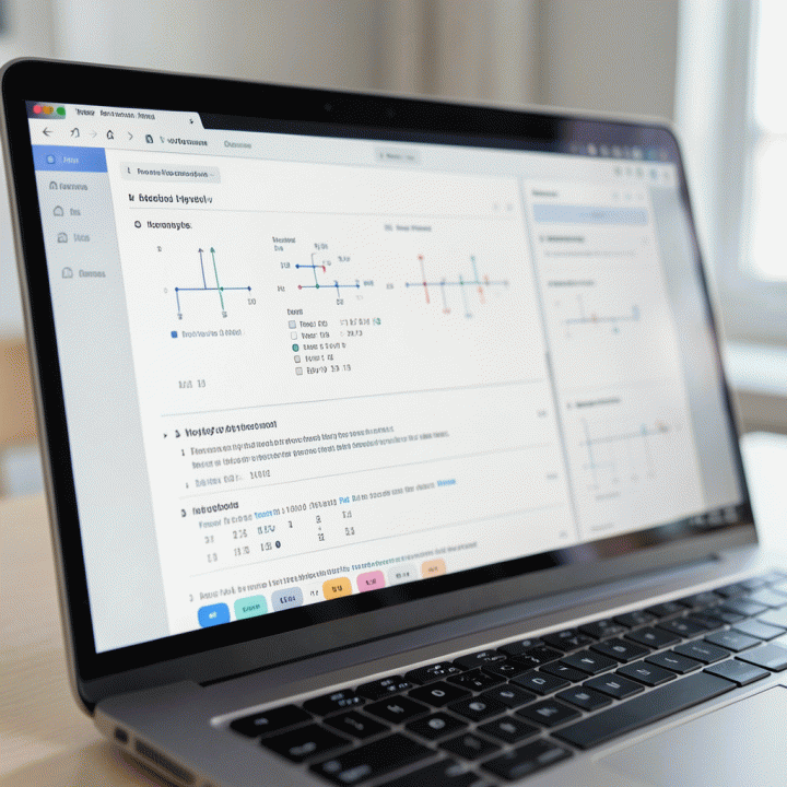 Layar laptop menampilkan lesson plan dan soal matematika interaktif yang dihasilkan instan oleh alat AI.